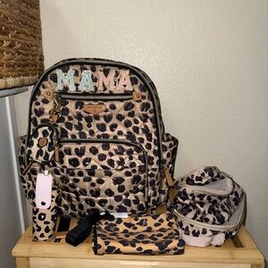 Itzy Ritzy Leopard Print Kids Backpack Set